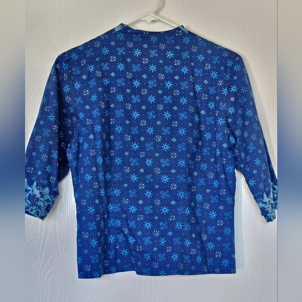 Blue Patterned Long Sleeve Shirt